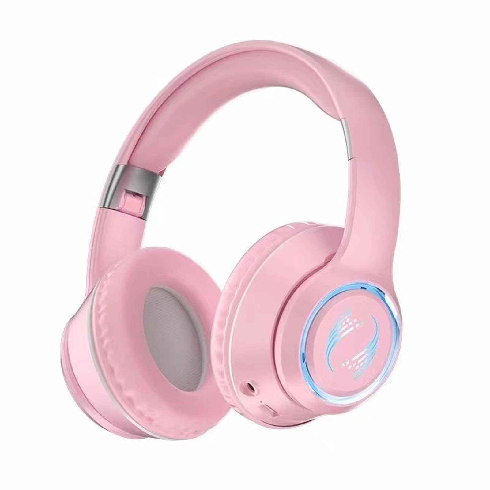 Wireless Folding Noise-Cancelling Headphones for Office & Gaming – Pink