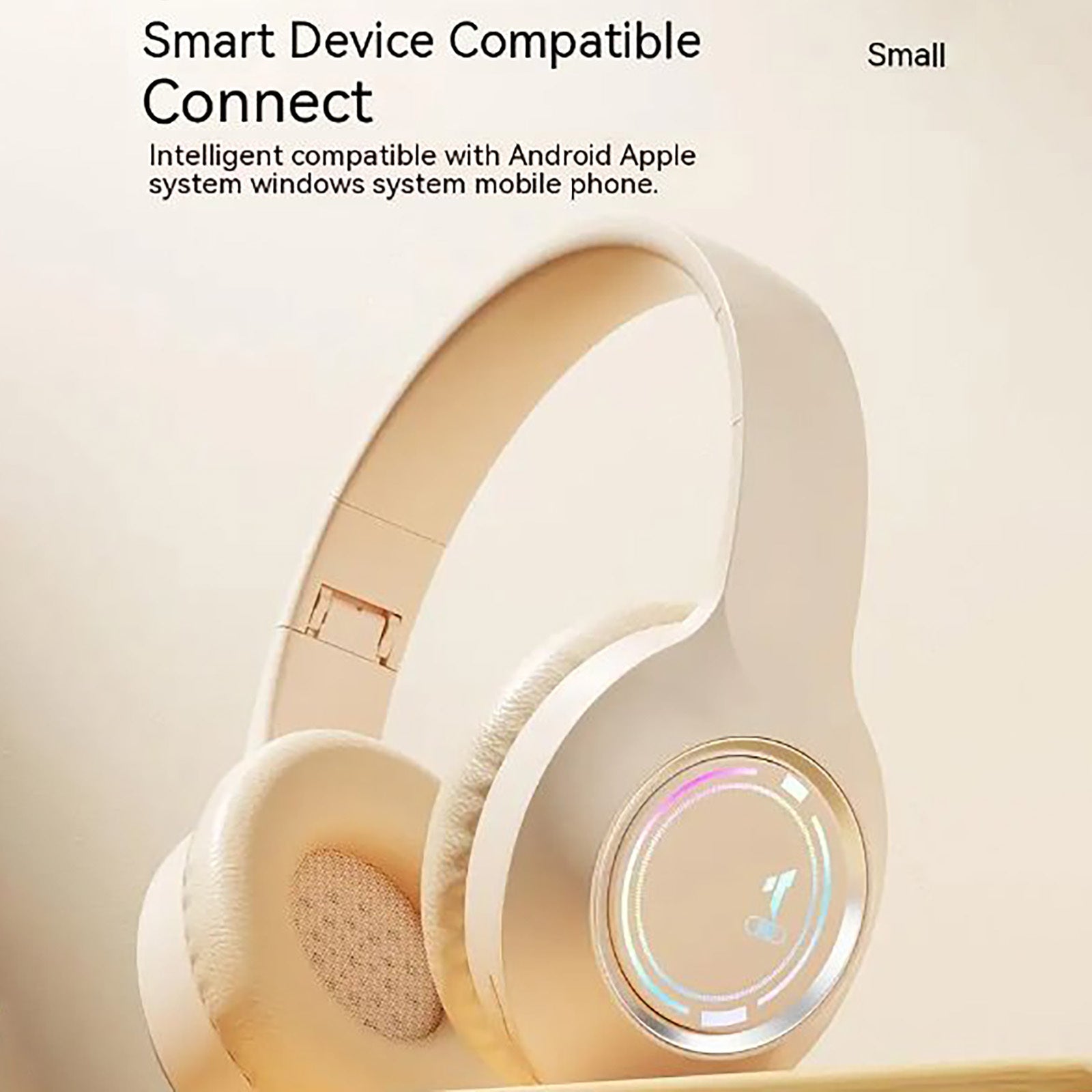 Wireless Folding Noise-Cancelling Headphones for Office & Gaming – Pink