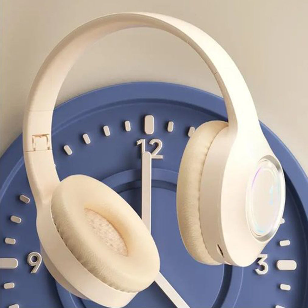 Wireless Folding Noise-Cancelling Headphones for Office & Gaming – Pink