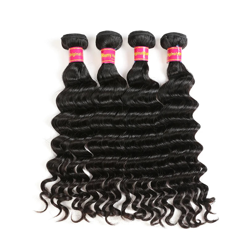 Human Hair Bundle Brazilian Natural Wave Raw Virgin Hair Weaving Natural Color 10-30 Inches 3/4Pcs 100% Human Hair Weave Bundles