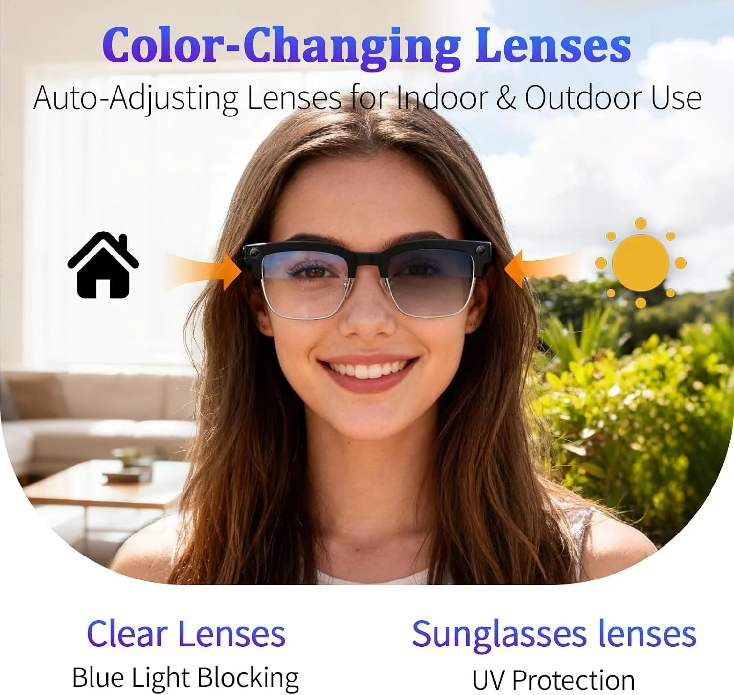 AI Smart Glasses for Men & Women 2026 New 8MP Camera 4K HD Video Recording AI Translation WiFi Bluetooth Call Music Photochromic