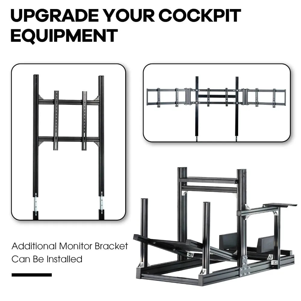 US Shipping GT/F1 Sim Racing Cockpit 8040 Aluminum Profile Adjustable Stand Modular DIY for Logitech Fanatec CSLDD