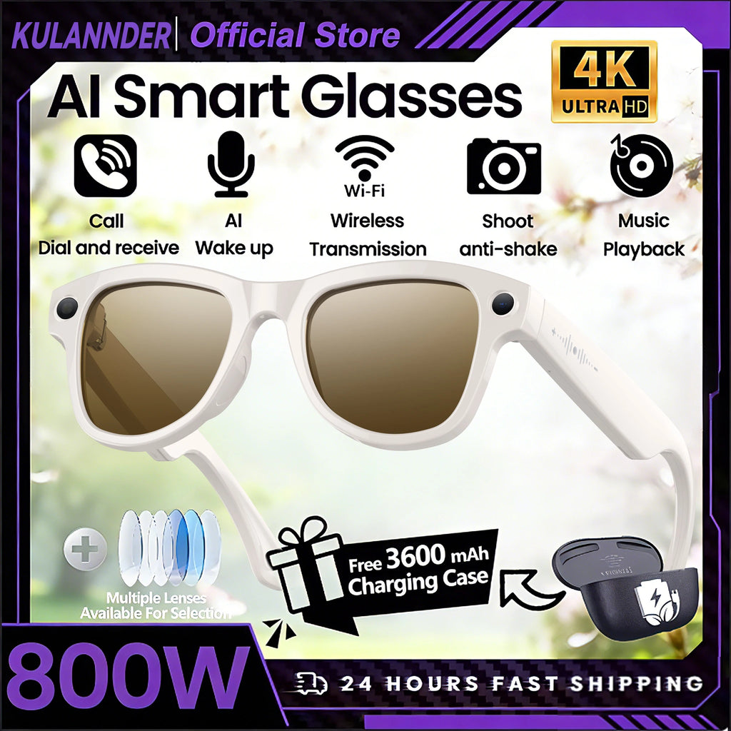 2026 Smart AI Glasses for Men 1080P HD Video Recording ChatGPT Integration Bluetooth Call Function 32GB ROM Language Translation