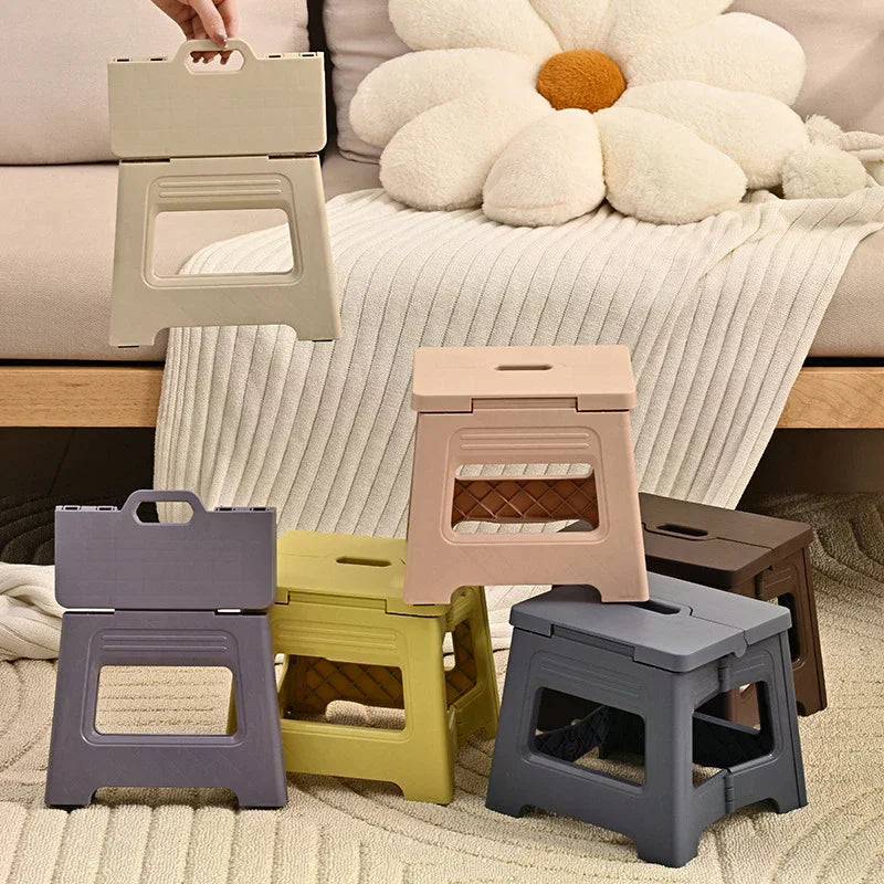 Lightweight Folding Step Stool Multi Purpose Handheld Thickened Footstool Non-Slip Plastic Small Benches KitchenHot Sale