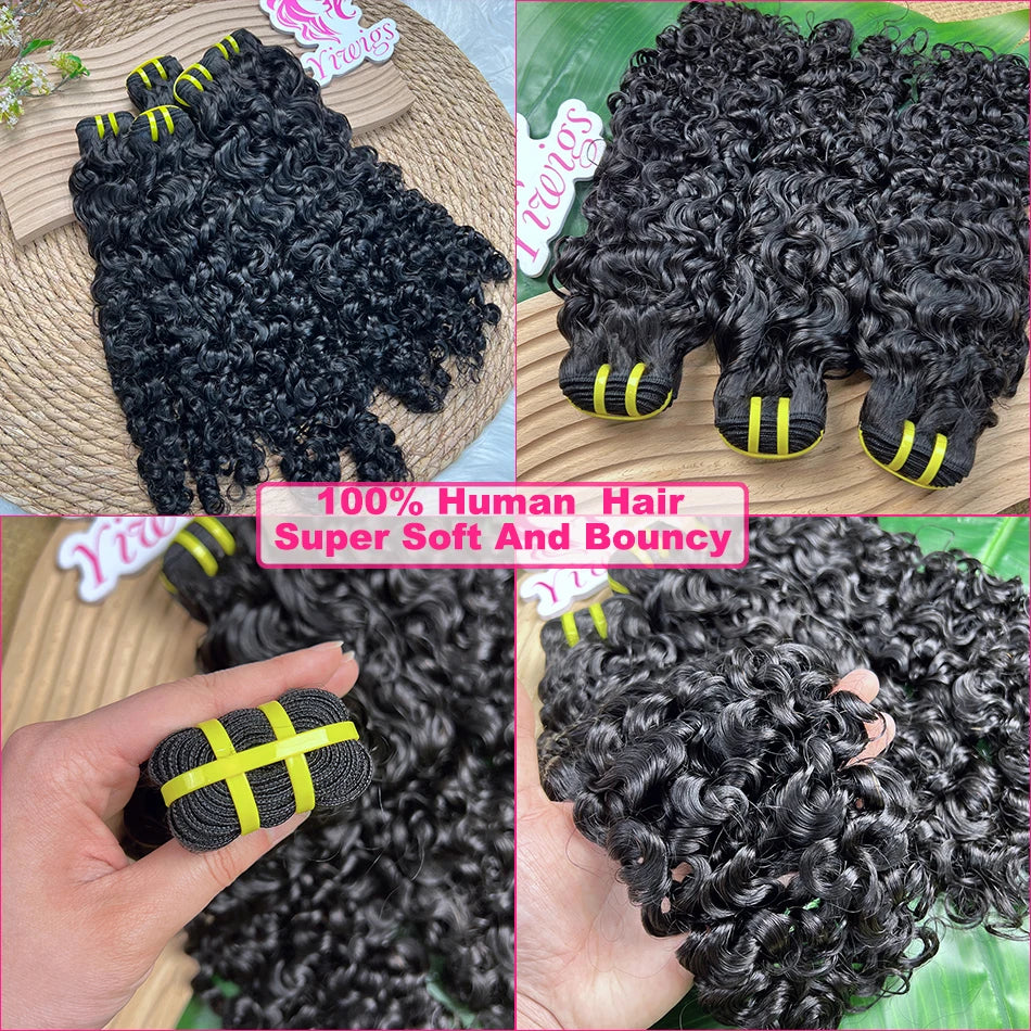 Yiwigs Burmese Curly Hair Bundles 100% Human Hair Bouncy Curly Unprocessed Raw Virgin Hair Weave Extensions For Black Women