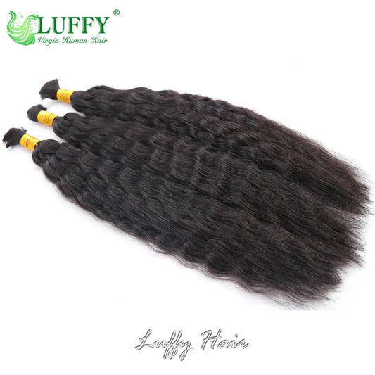 Wet And Wavy Bulk Human Hair For Braiding No Weft Brazilian Human Hair Double Drawn Braids Hair Bundles Extensions 10-30Inch