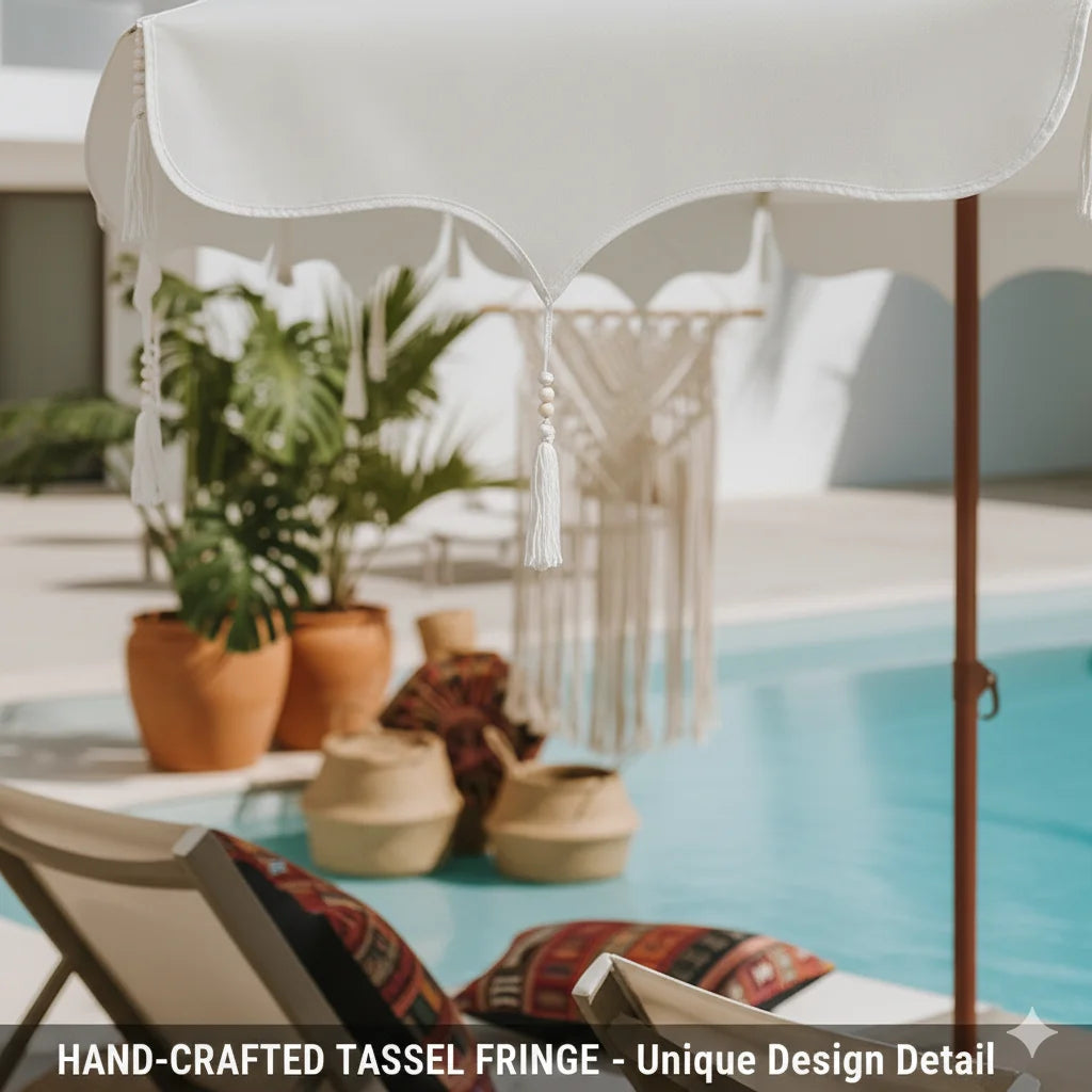 Large Portable Adjustable Height Durable Sun Umbrella UPF50+ for Courtyard Garden Patio (Base Not Included)