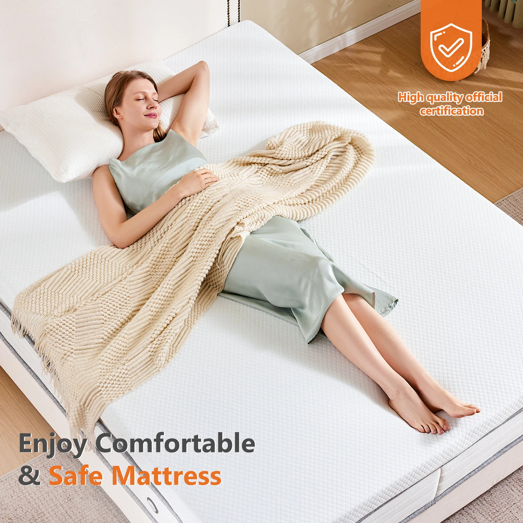 JHK 4 Inch Gel Memory Foam Mattress Topper with Removable Cover Full Size Cooling Mattress Soft and Breathable Bed Topper