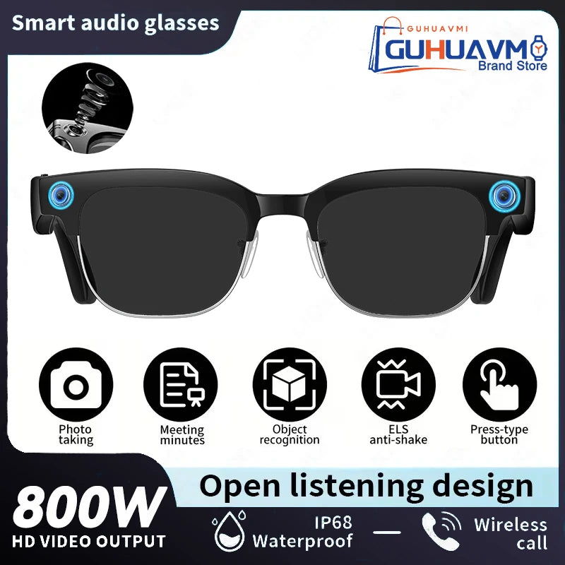 2026New AI Smart Glasses 120+Language Translation 800W Pixel Camera Video Music Player Call Business 8K Color Change Glasses Men