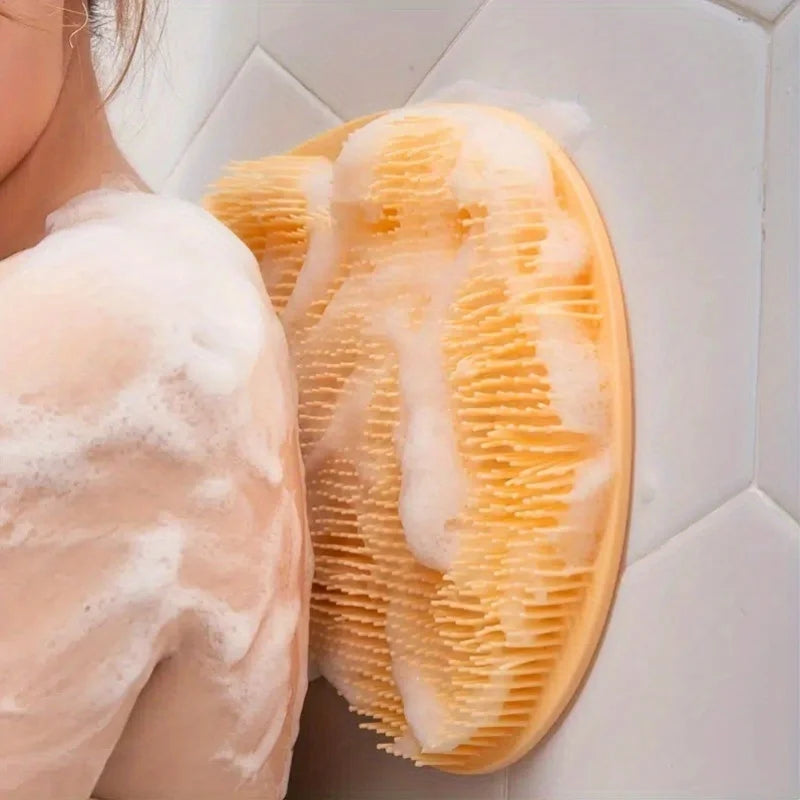 Exfoliating Brush for Feet Foot Wash Mat Brush Body Wash Scrubber in Shower Silicone Bath Massage Mat Back Brush Wall Mounted
