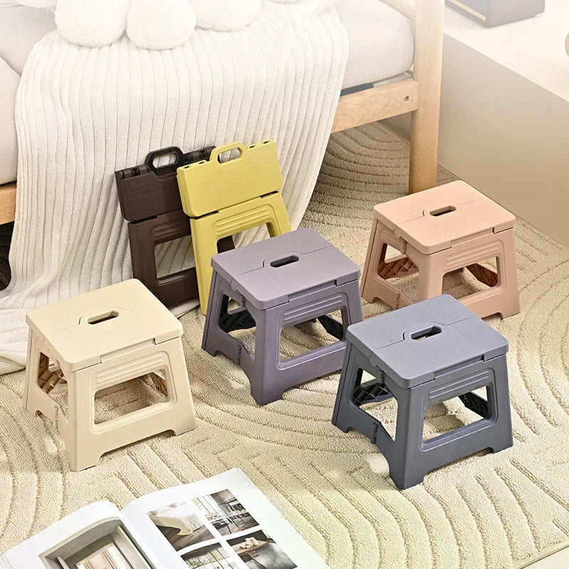 Lightweight Folding Step Stool Multi Purpose Handheld Thickened Footstool Non-Slip Plastic Small Benches KitchenHot Sale