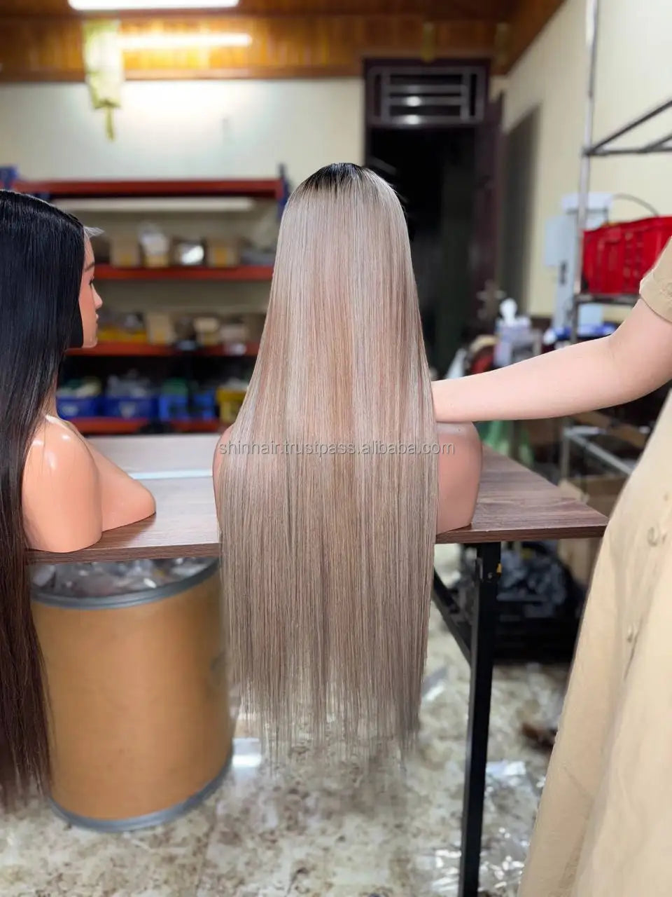 Human Hair Wigs Wholesale Grey Color One Donor Wigs Wholesale Price Vietnamese Human Hair Bone Straight HD Lace