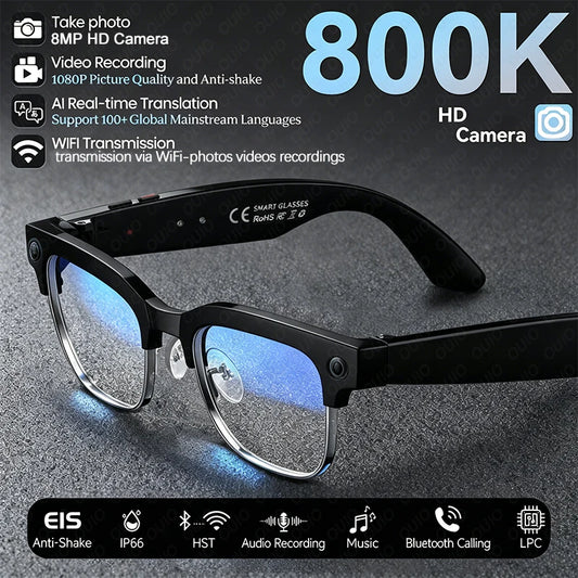 AI Smart Glasses To Take Photos Videos 800W HD Camera Intelligent Translation Photo-taking And Object Recognition Smart Glasses