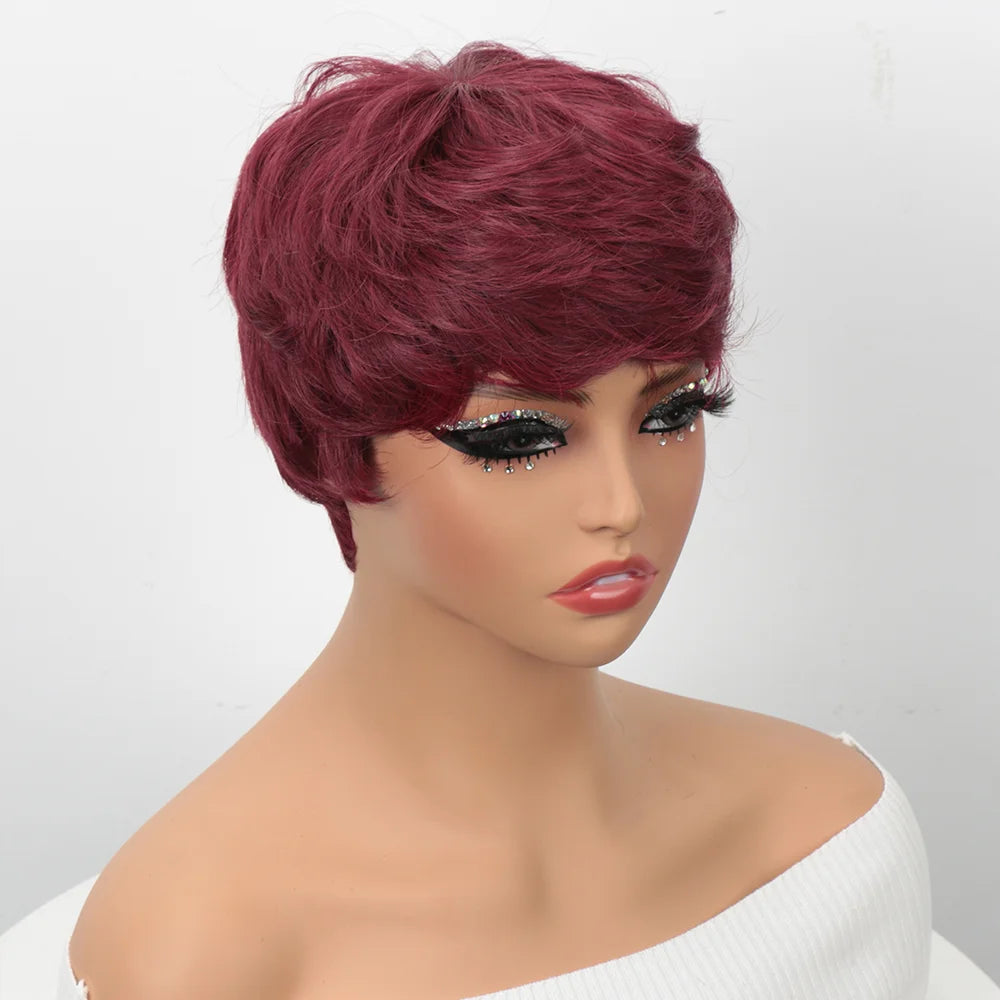 Short Human Hair Wigs for Women Glueless Wigs Human Hair Short Bob Wig With Bangs