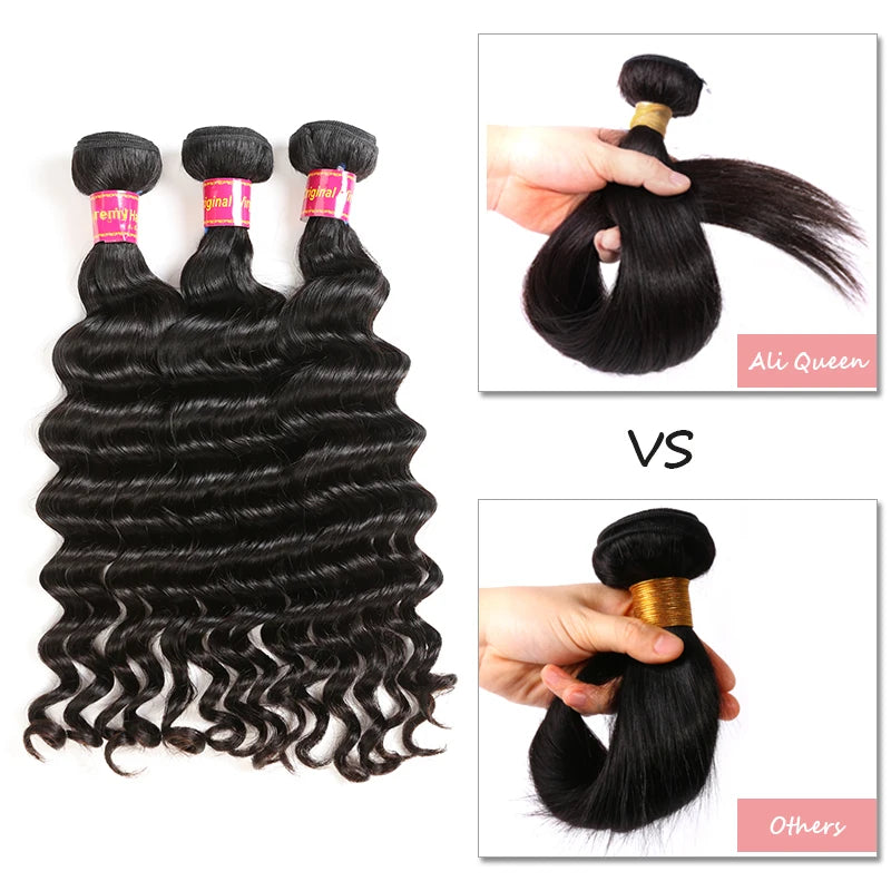 Human Hair Bundle Brazilian Natural Wave Raw Virgin Hair Weaving Natural Color 10-30 Inches 3/4Pcs 100% Human Hair Weave Bundles