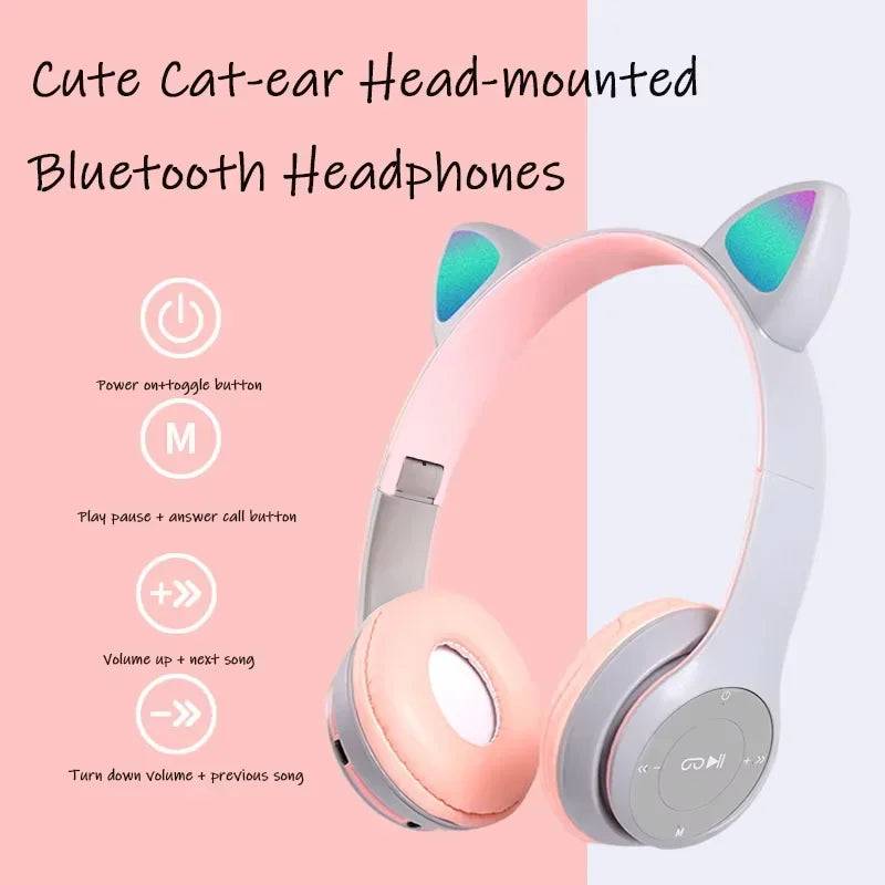 P47 Bluetooth 5.0 Wireless Foldable Headset Stereo Sports Gaming Headphones With Mic