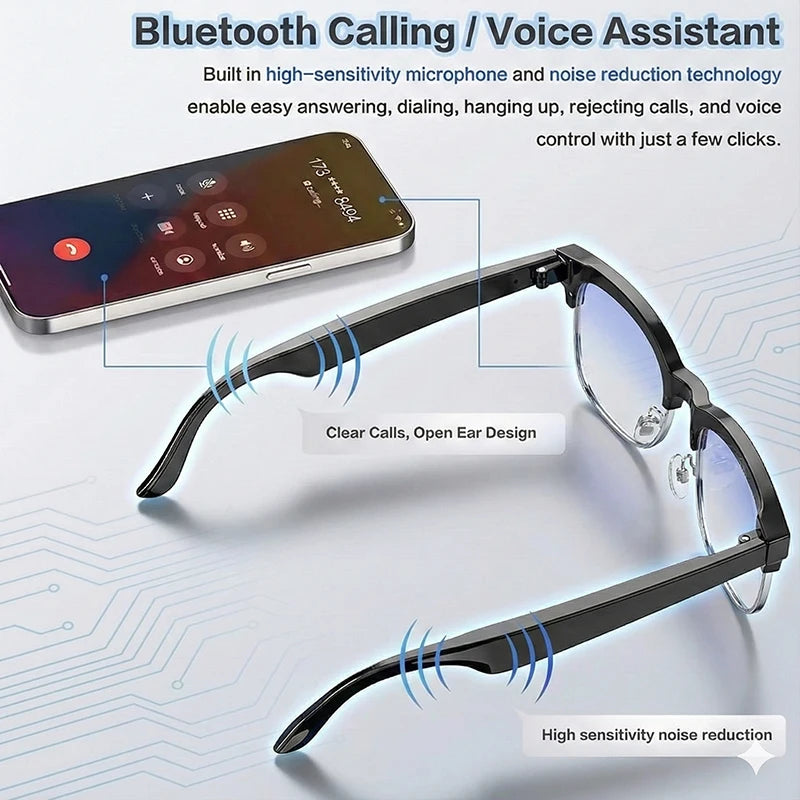 2026 AI Smart Glasses Men AI Translation 8MP HD Camera 4K Shooting Image Conversation Recording Listening To Music Smart Glasses