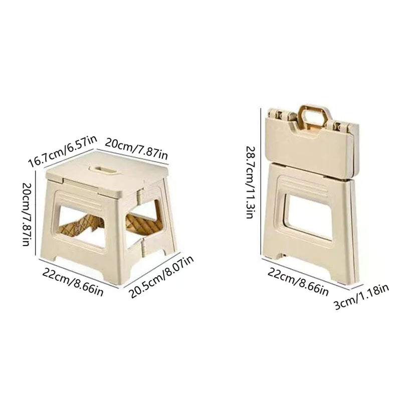Lightweight Folding Step Stool Multi Purpose Handheld Thickened Footstool Non-Slip Plastic Small Benches KitchenHot Sale