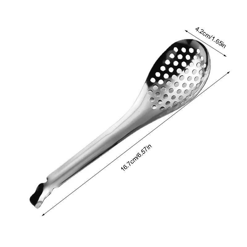 410 Stainless Steel Kitchen Spoon With Holes Cuisine Caviar Builder Roe Sauce Strainer Spoon Durable Kitchen Cooking Gadgets