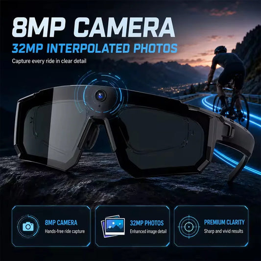 2026 New AI Smart Glasses 1080P Camera Anti-shake Cycling Ridi Sports glasses AI  Translation ChatGPT Dual Mic Windproof Goggles