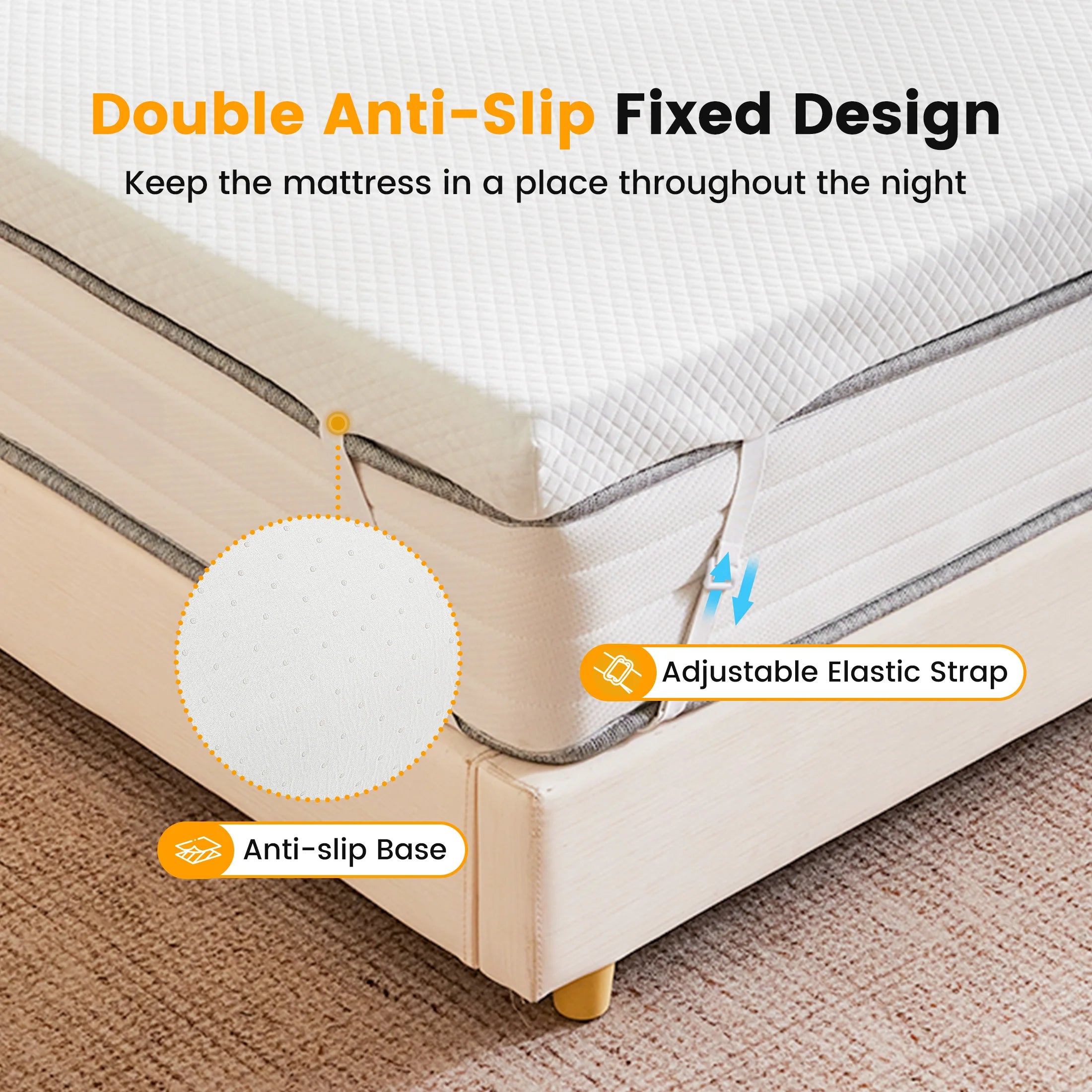 JHK 4 Inch Gel Memory Foam Mattress Topper with Removable Cover Full Size Cooling Mattress Soft and Breathable Bed Topper