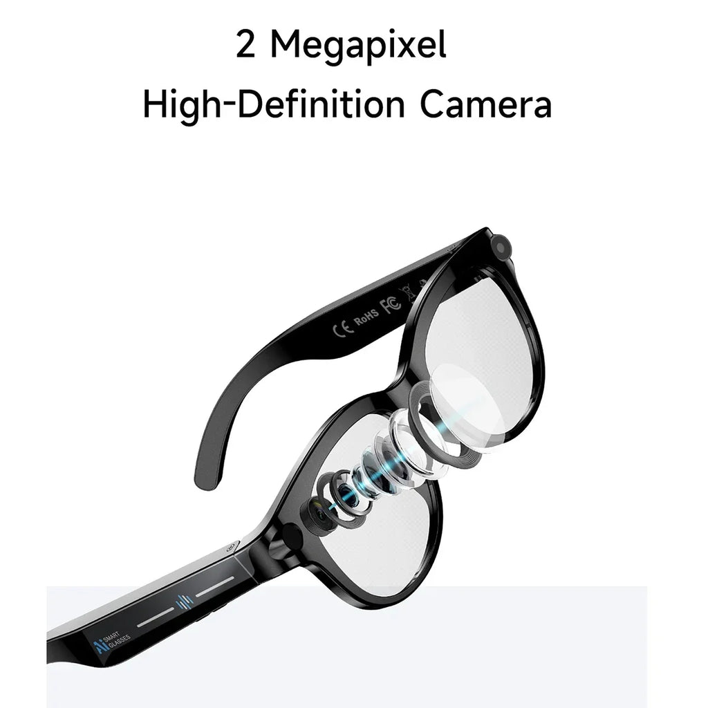 2026 AI Smart Glasses for Men Women with AI Translation Bluetooth Calling Music Player Camera Control Anti-blue Light Sunglasses
