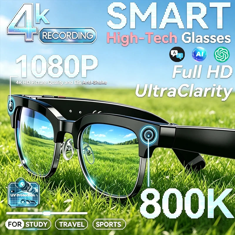 AI Smart Glasses AI Smart Translation AI Smart Question and Answer Interaction 800W HD Camera 290mAh Battery AI Smart Glasses