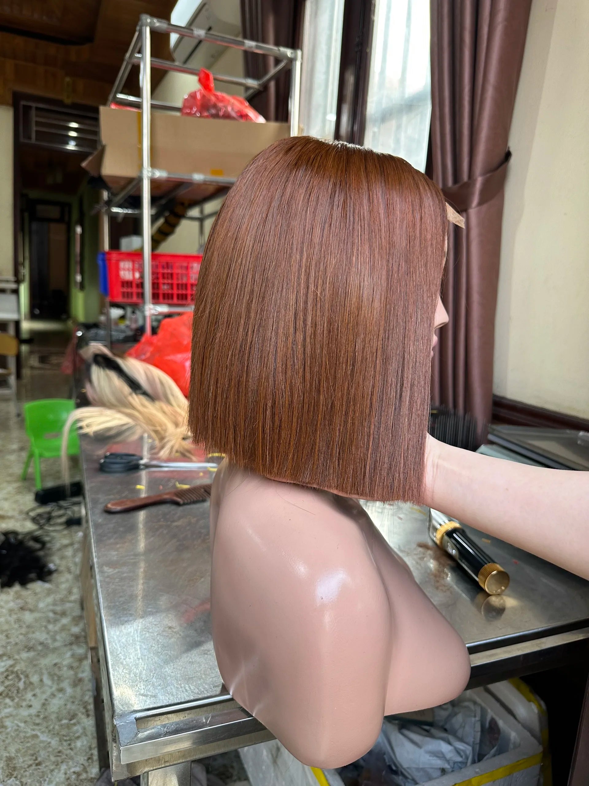 100% 12A Vietnamese Raw Unprocessed Virgin Hair Closure Transparent HD Bob Bone Straight Human Hair Wigs