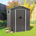 5 x 3 x 6 FT Outdoor Storage Shed, Metal Tool Shed Clearance Garden Steel Shed with Side Window and Lockable Door Waterproof Too