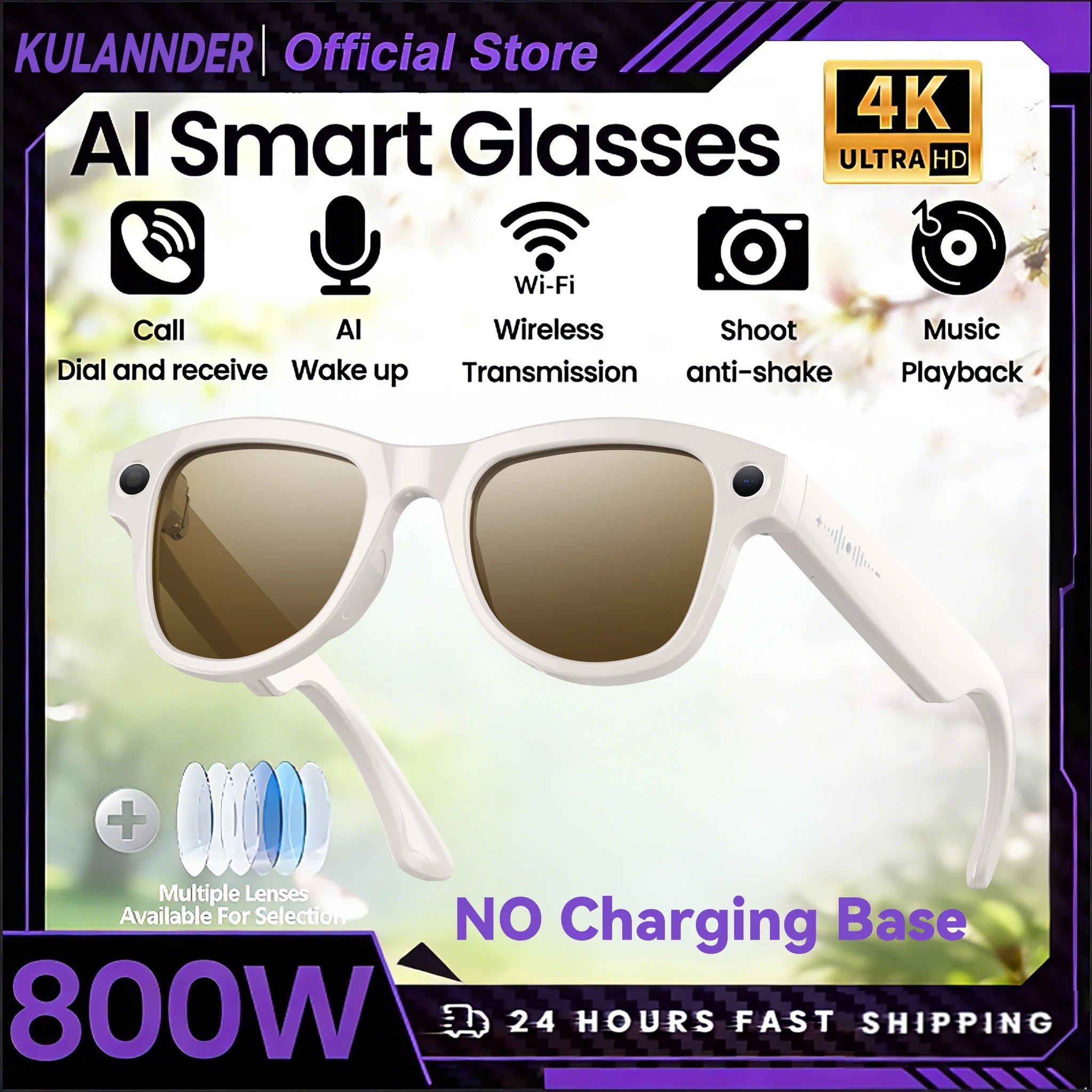 2026 Smart AI Glasses for Men 1080P HD Video Recording ChatGPT Integration Bluetooth Call Function 32GB ROM Language Translation