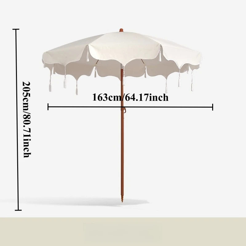 Large Portable Adjustable Height Durable Sun Umbrella UPF50+ for Courtyard Garden Patio (Base Not Included)