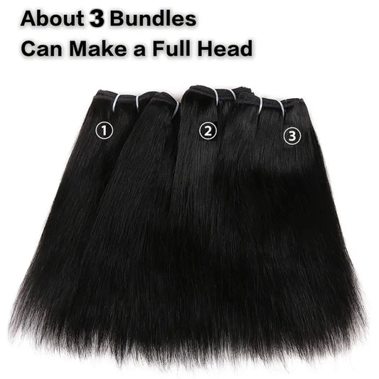 Straight Bundles 100% Human Hair Natural Color Sew In Weaves Short Human Hair Bundles Deal Bob Wig Style Extensiónes De Cabello