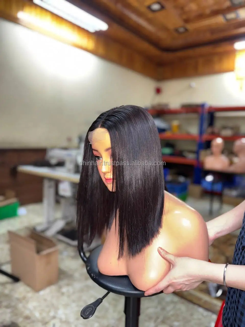 Natural Color BoneStraight Human Hair Closure Wig Swiss HD Transparent Straight Bonestraight Natural Human Hair Wigs