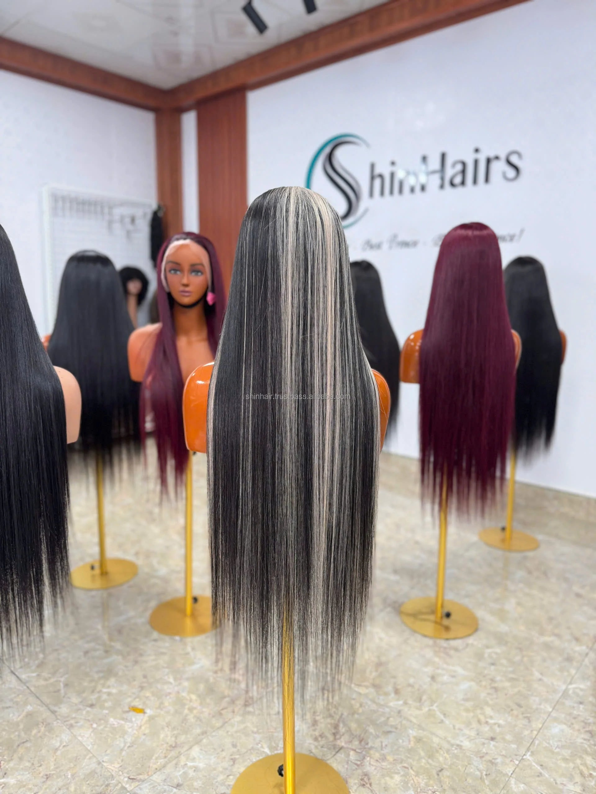 Wholesale Piano Highlight P4-60 Color 13x4 Full Lace Front Wig 200% Density Virgin Hair Straight No cut 100% Human Hair Wigs