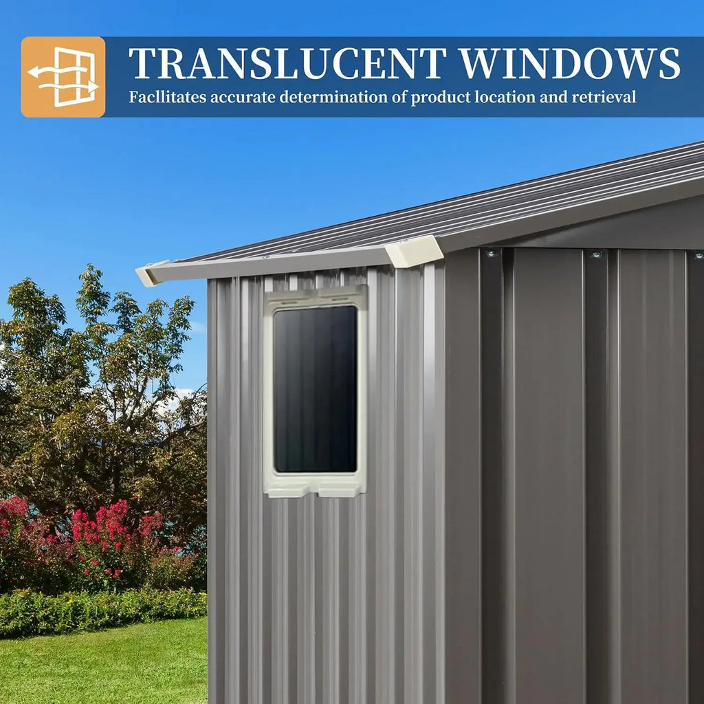 5 x 3 x 6 FT Outdoor Storage Shed, Metal Tool Shed Clearance Garden Steel Shed with Side Window and Lockable Door Waterproof Too