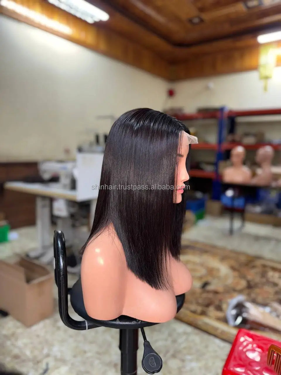 Natural Color BoneStraight Human Hair Closure Wig Swiss HD Transparent Straight Bonestraight Natural Human Hair Wigs