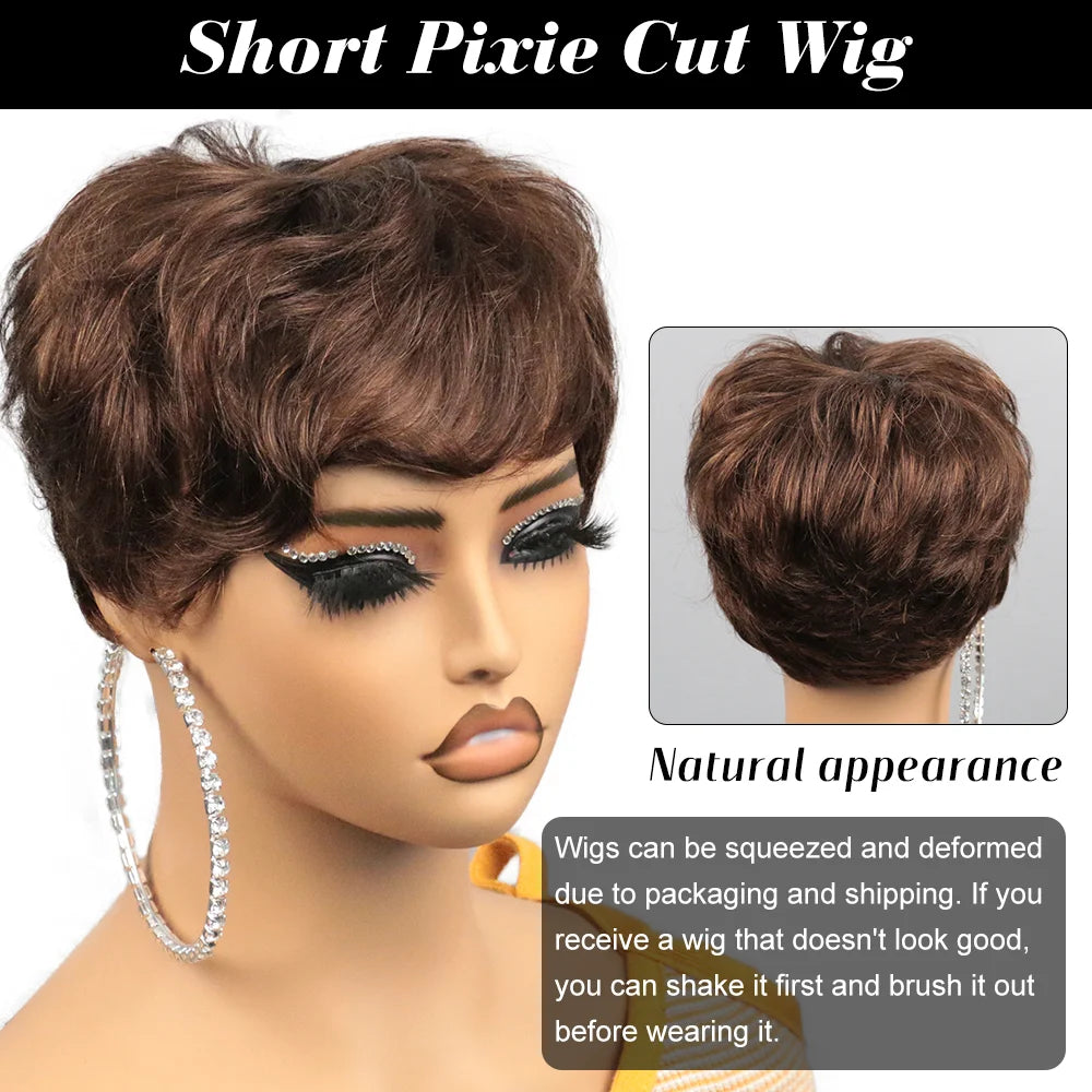 Short Human Hair Wigs for Women Glueless Wigs Human Hair Short Bob Wig With Bangs