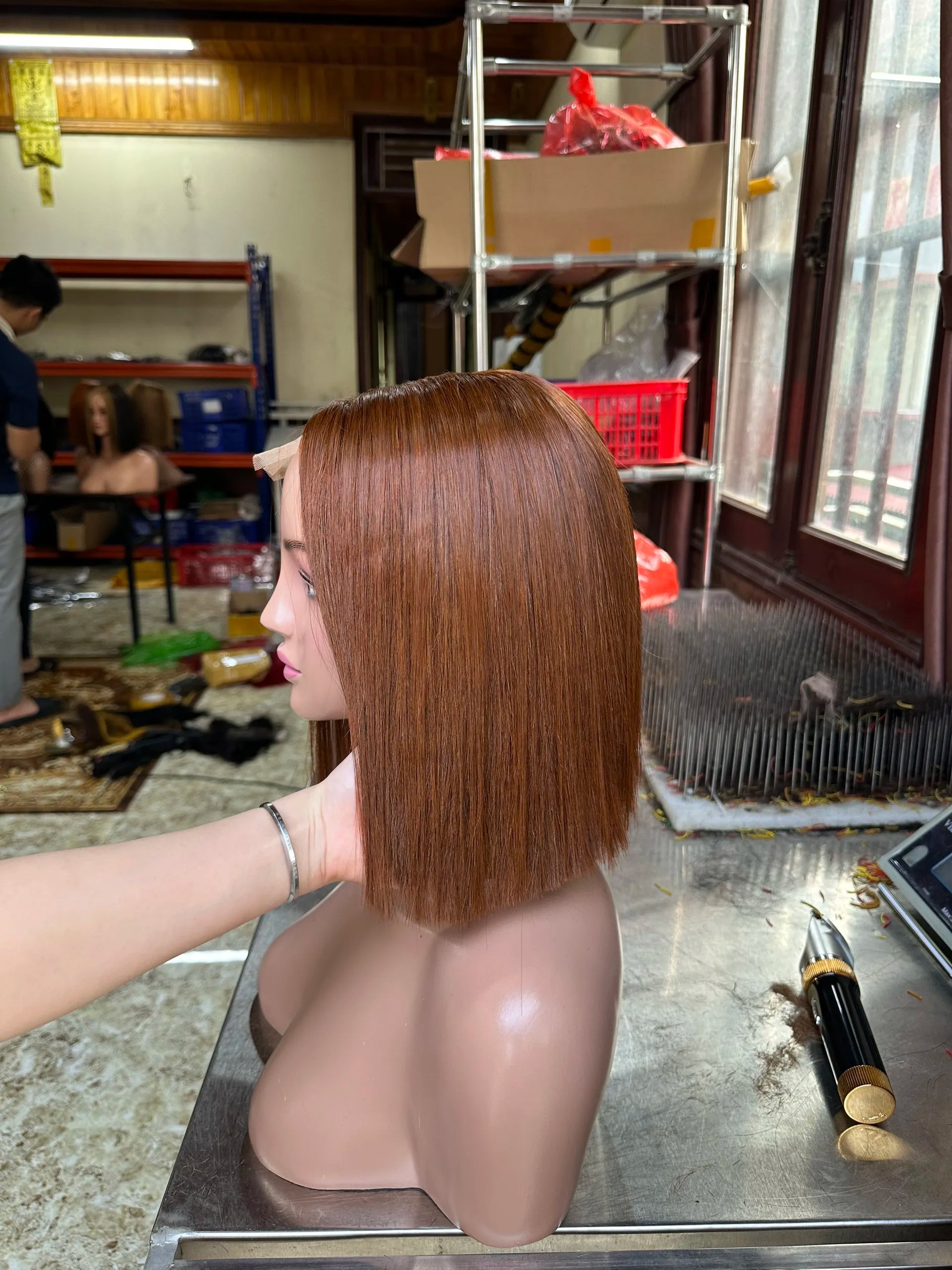 100% 12A Vietnamese Raw Unprocessed Virgin Hair Closure Transparent HD Bob Bone Straight Human Hair Wigs