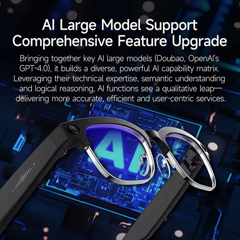 2026New AI Smart Glasses 120+Language Translation 800W Pixel Camera Video Music Player Call Business 8K Color Change Glasses Men