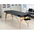 Portable Wooden Massage Table 24 Inch Wide Foldable Lash Bed Adjustable Height Beauty Spa Tattoo Face Cradle with Carrying