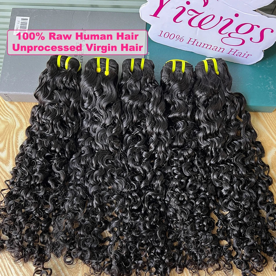 Yiwigs Burmese Curly Hair Bundles 100% Human Hair Bouncy Curly Unprocessed Raw Virgin Hair Weave Extensions For Black Women