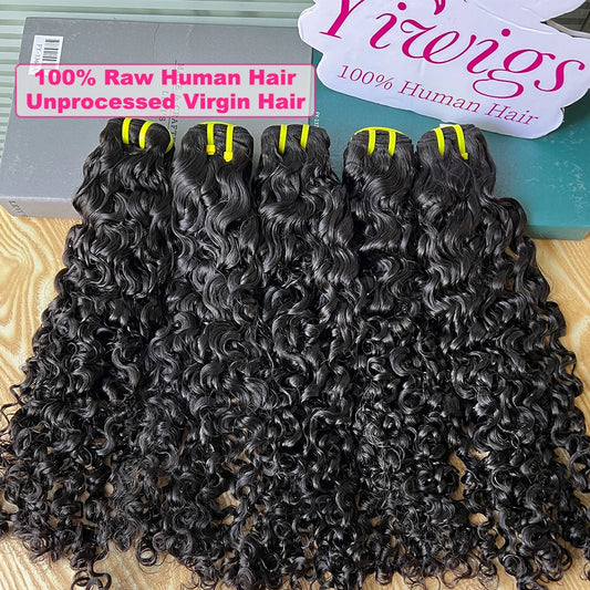 Yiwigs Burmese Curly Hair Bundles 100% Human Hair Bouncy Curly Unprocessed Raw Virgin Hair Weave Extensions For Black Women