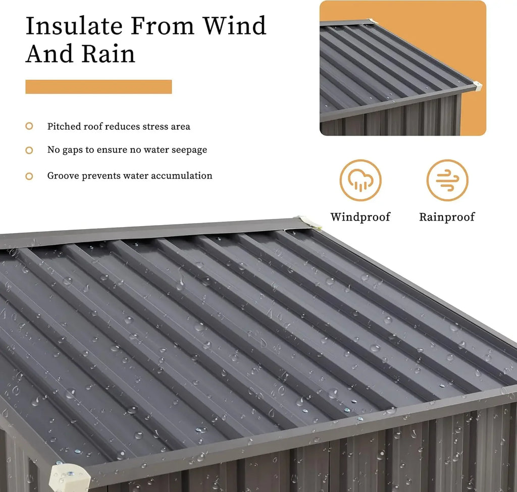 5 x 3 x 6 FT Outdoor Storage Shed, Metal Tool Shed Clearance Garden Steel Shed with Side Window and Lockable Door Waterproof Too