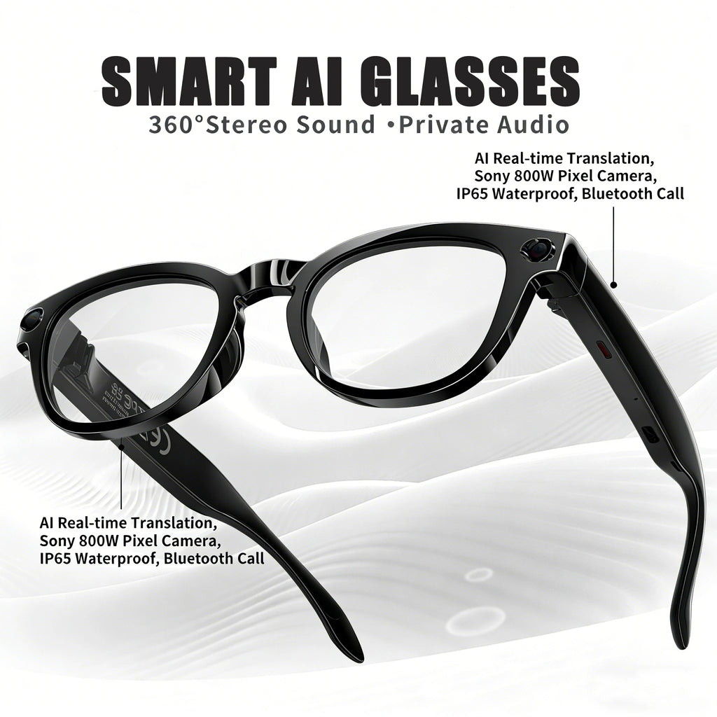 2026 AI Smart Glasses Translation Glasses 800W Pixel Camera Photo Video Recording WIFI Bluetooth 5.4 Waterproof Smart Sunglasses