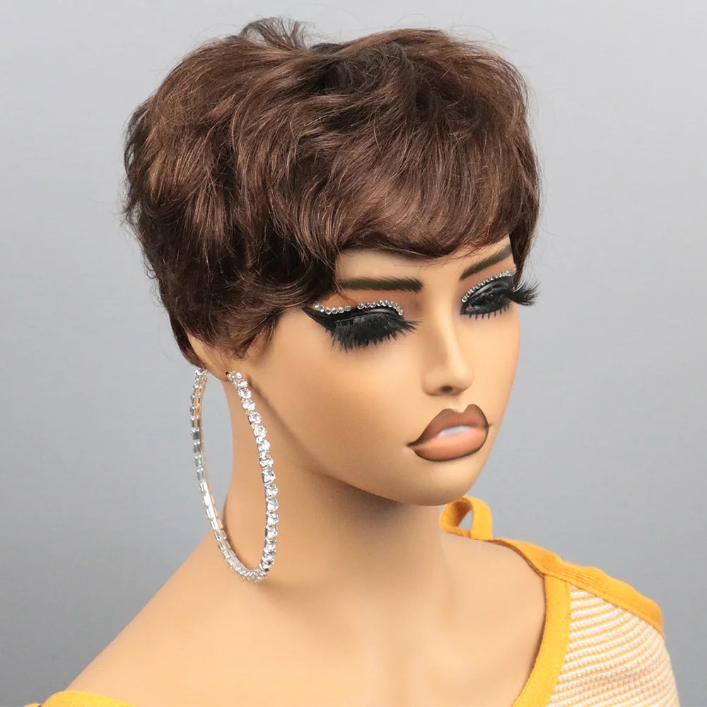 Short Human Hair Wigs for Women Glueless Wigs Human Hair Short Bob Wig With Bangs