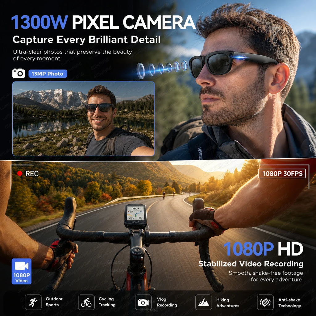 AI Glasses with 13MP POV Camera, Meeting Recording, Speech to Text, Smart Summary, Live Translation and Bluetooth Audio for Work