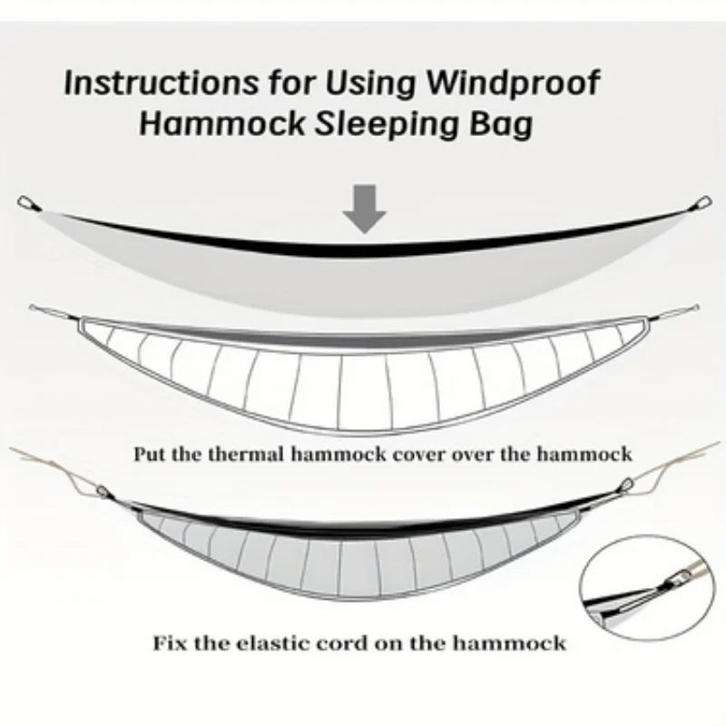 Ultralight Outdoor Hammock Underquilt All Season Full Size Warm Hammock Sleeping Bag Hiking and Backpacking Outdoor Supplies
