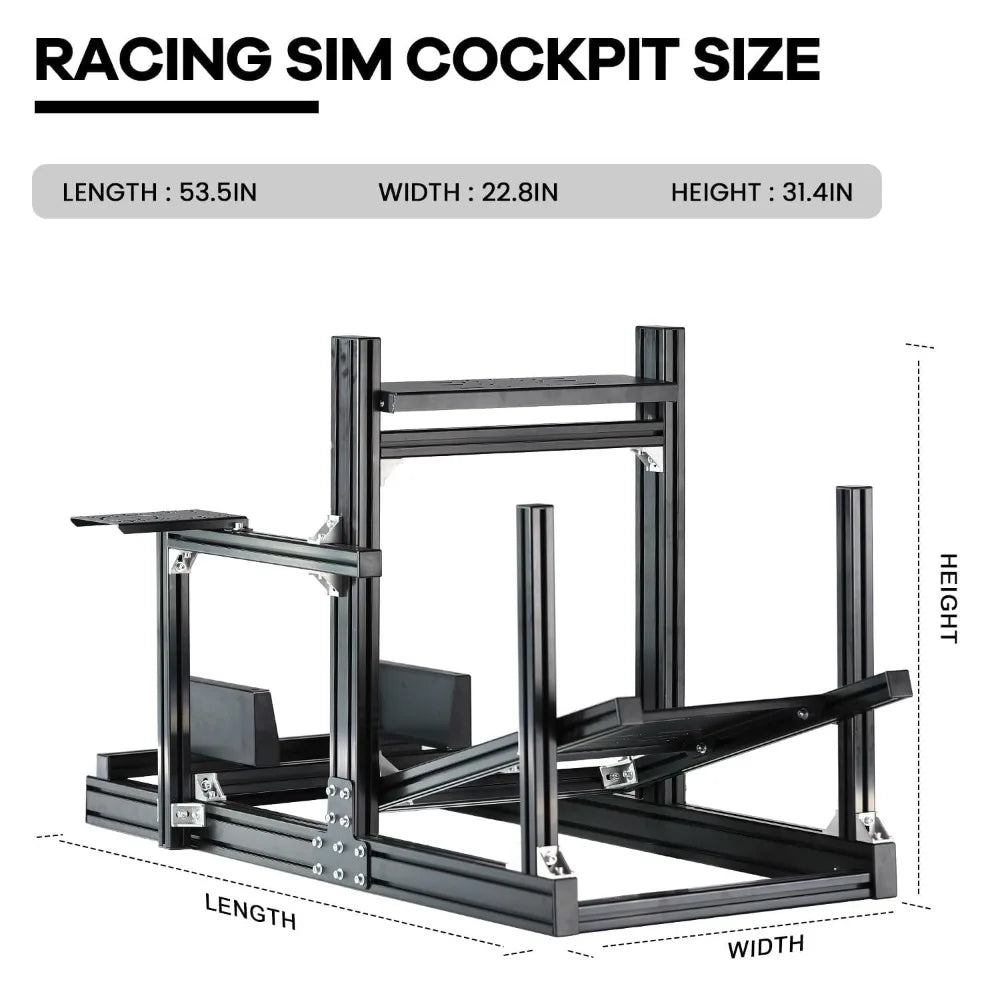 US Shipping GT/F1 Sim Racing Cockpit 8040 Aluminum Profile Adjustable Stand Modular DIY for Logitech Fanatec CSLDD