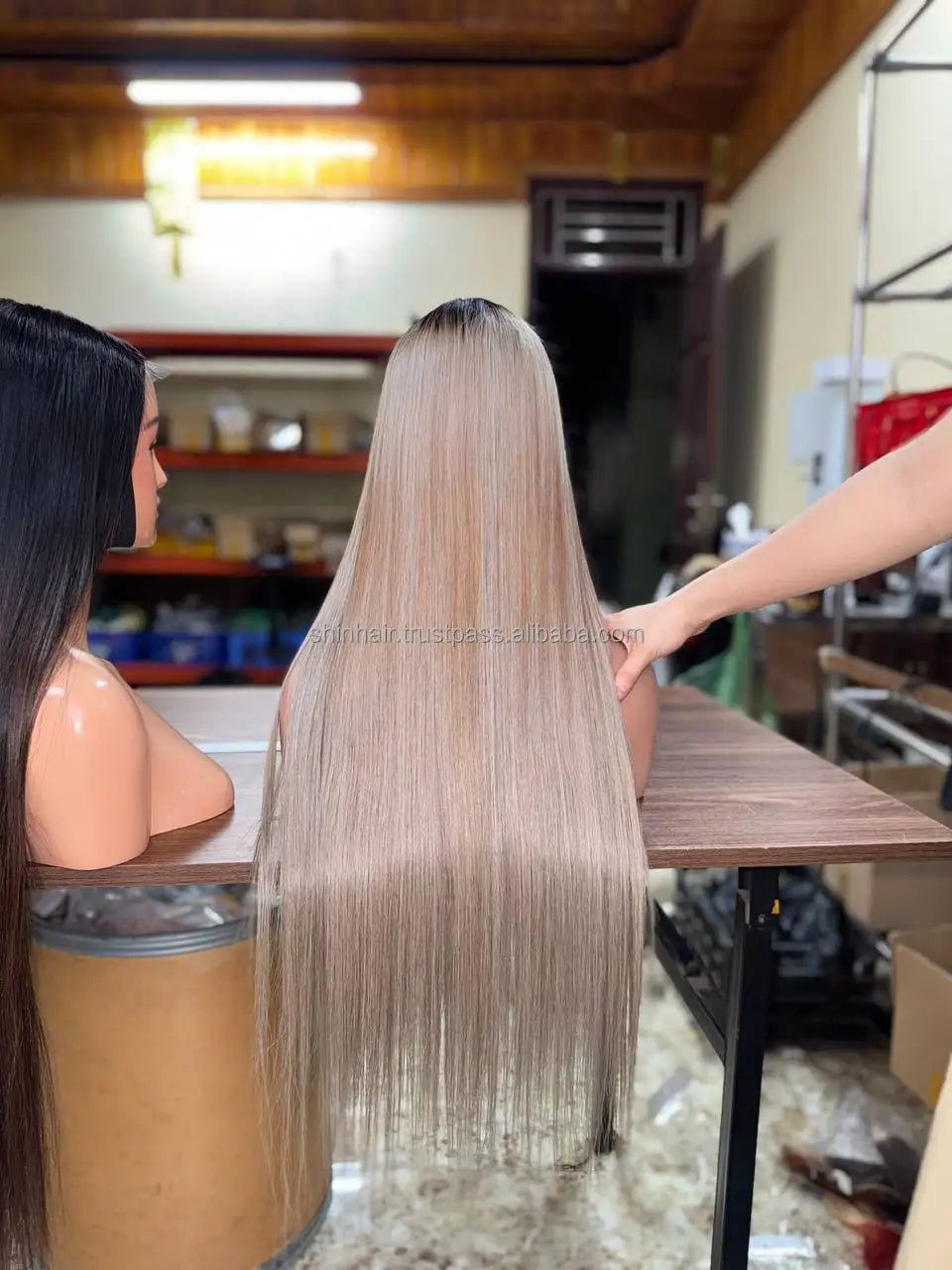 Human Hair Wigs Wholesale Grey Color One Donor Wigs Wholesale Price Vietnamese Human Hair Bone Straight HD Lace