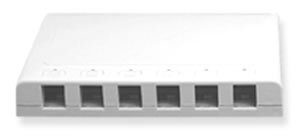 Surface mount box 6 port white